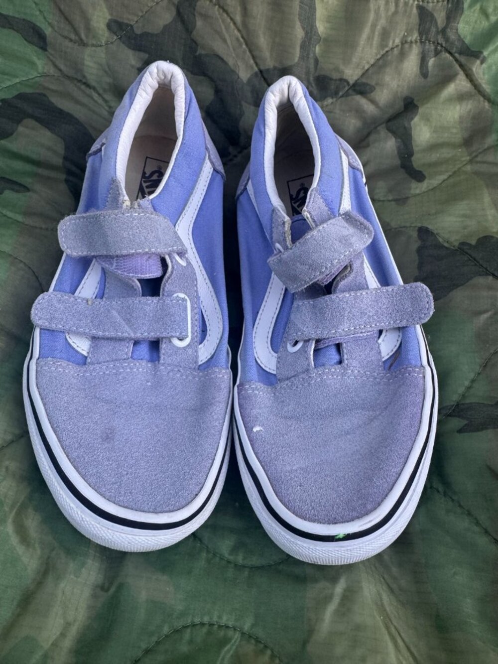 Vans Old Skool V Velcro Sneakers - Periwinkle, Mens 6/Womens 7.5